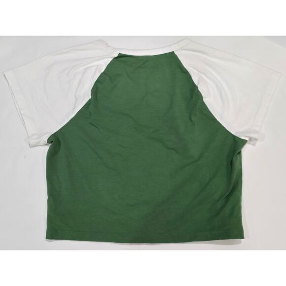 Victoria's Secret PINK Active Green Athletic Comfort Short Sleeve Crop Top Shirt - Picture 2 of 6